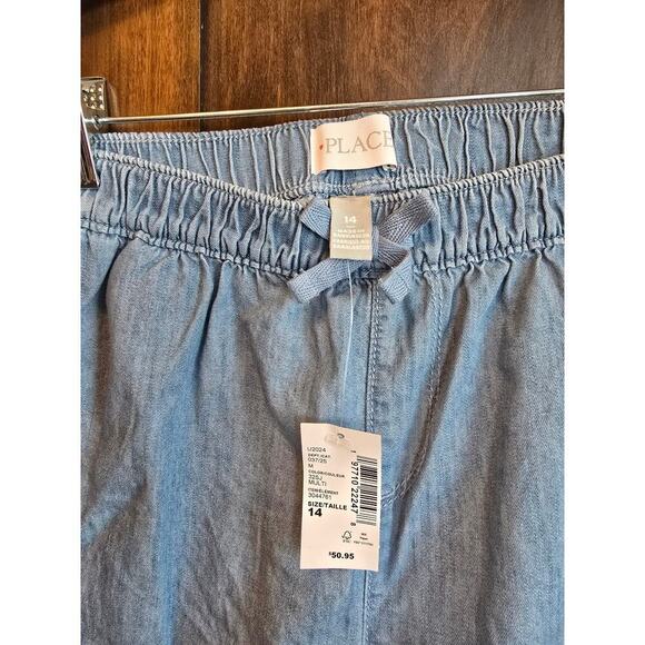 Lot of 2 -Chambray pull-on shorts size 14 - Picture 6 of 9